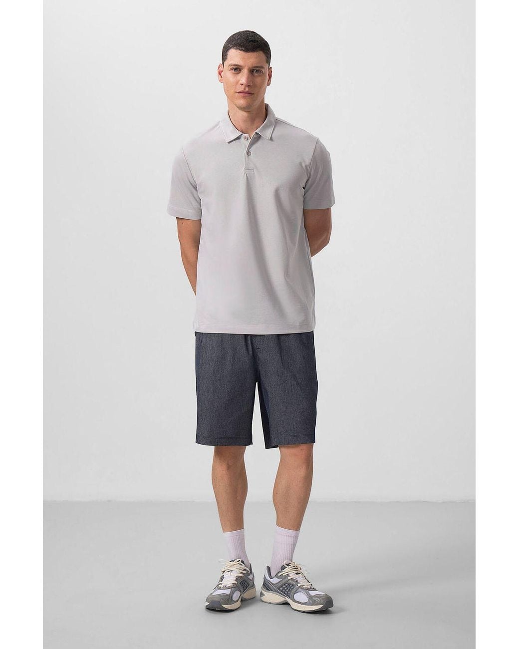 TOMMY LIFE White Cotton Elastane Polo T-Shirt for men