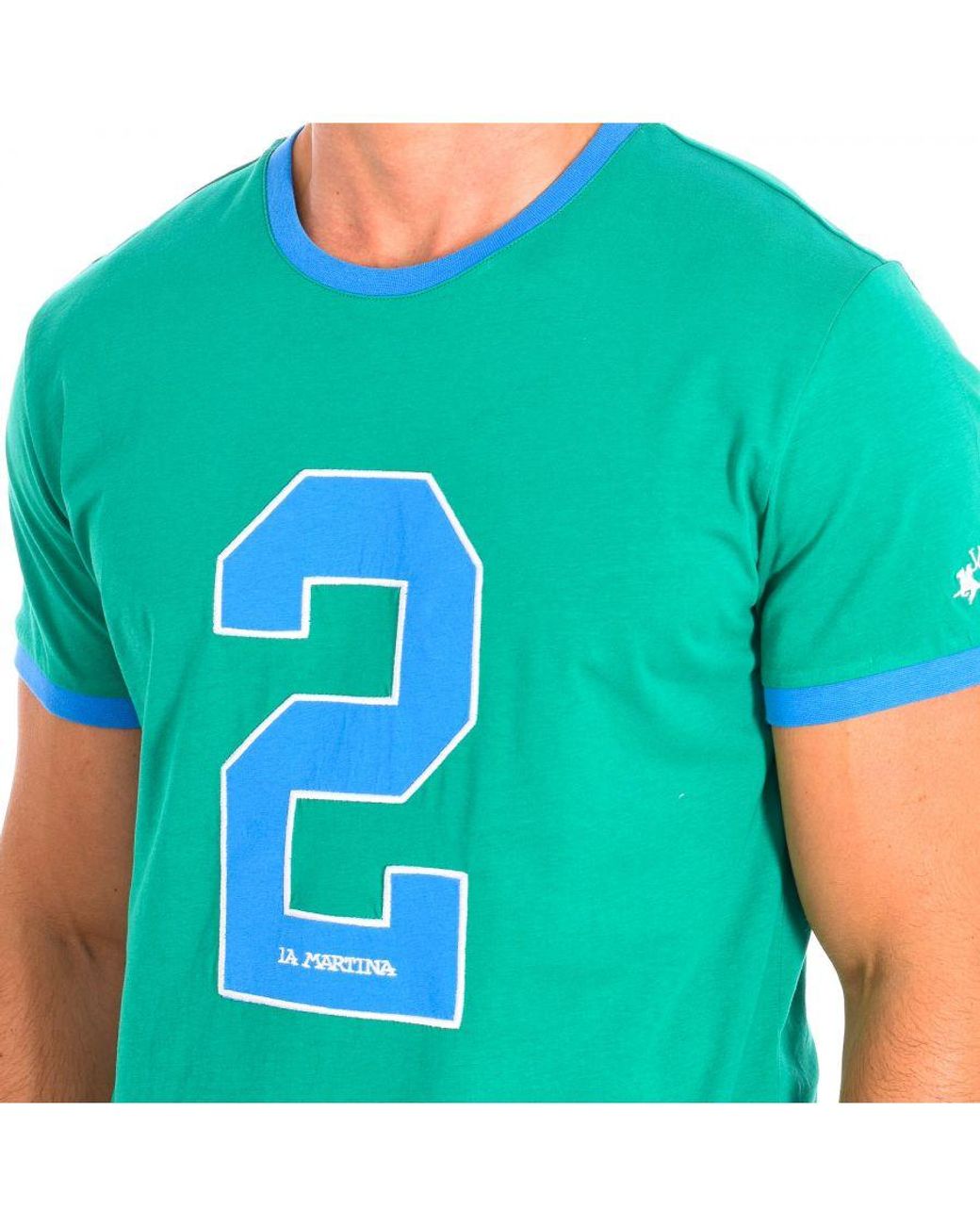La Martina Green Short Sleeve T-Shirt Tmr312-Js206 for men