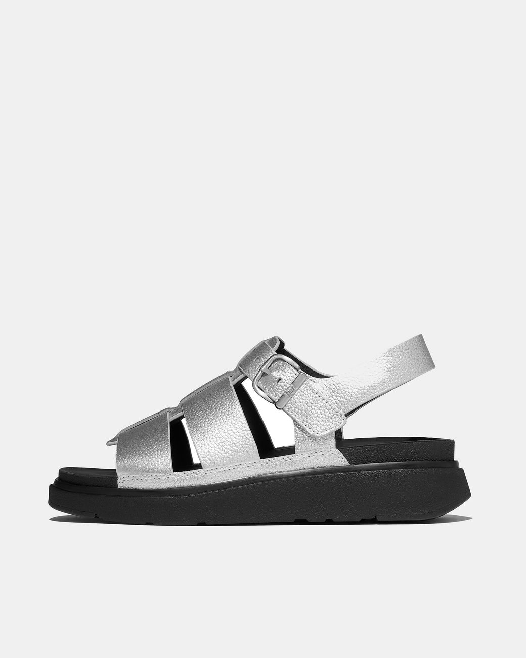 Fitflop White Gen-Ff Tumbled-Leather Fisherman Sandals