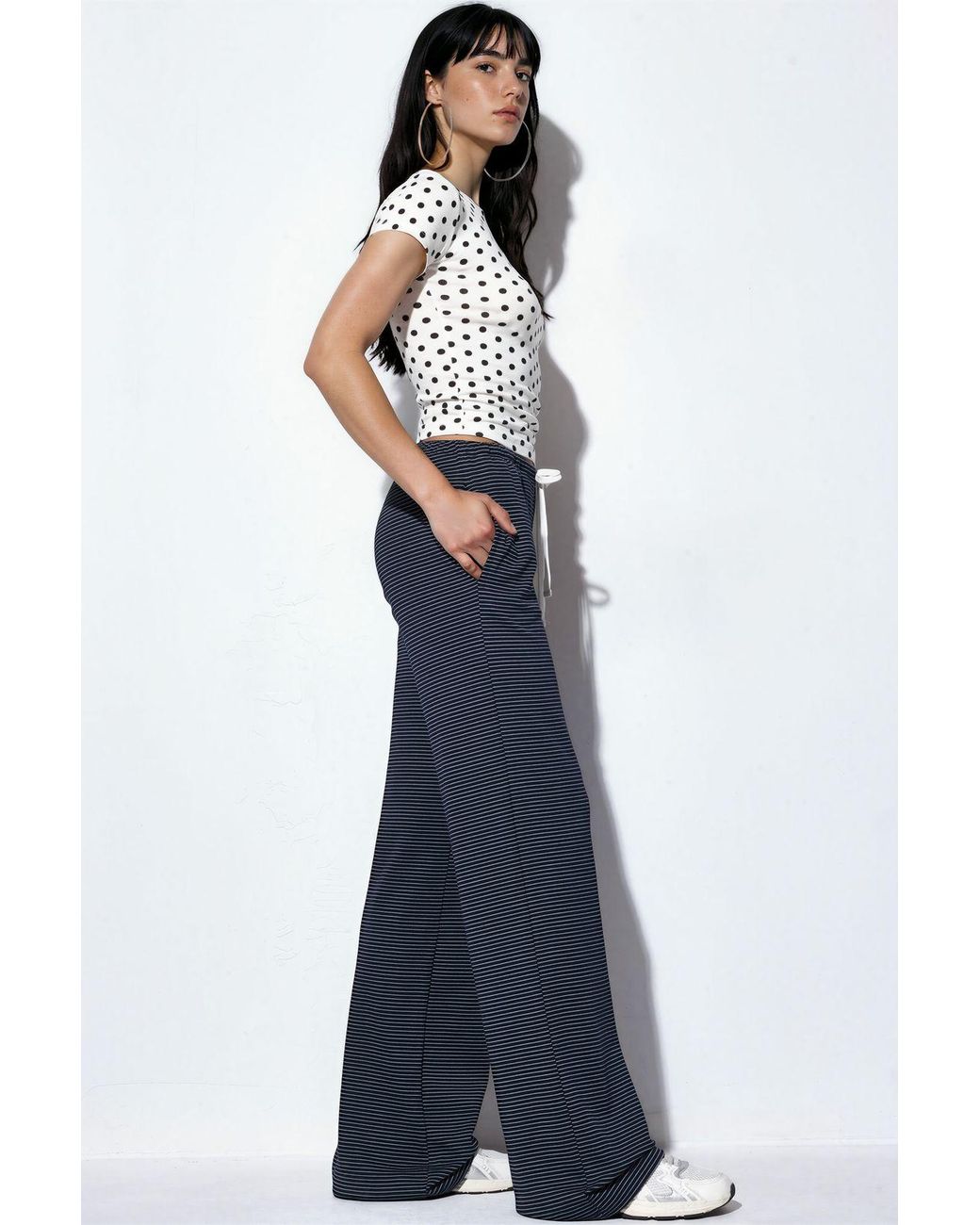 Busem Blue Striped Straight-Leg Sweatpants