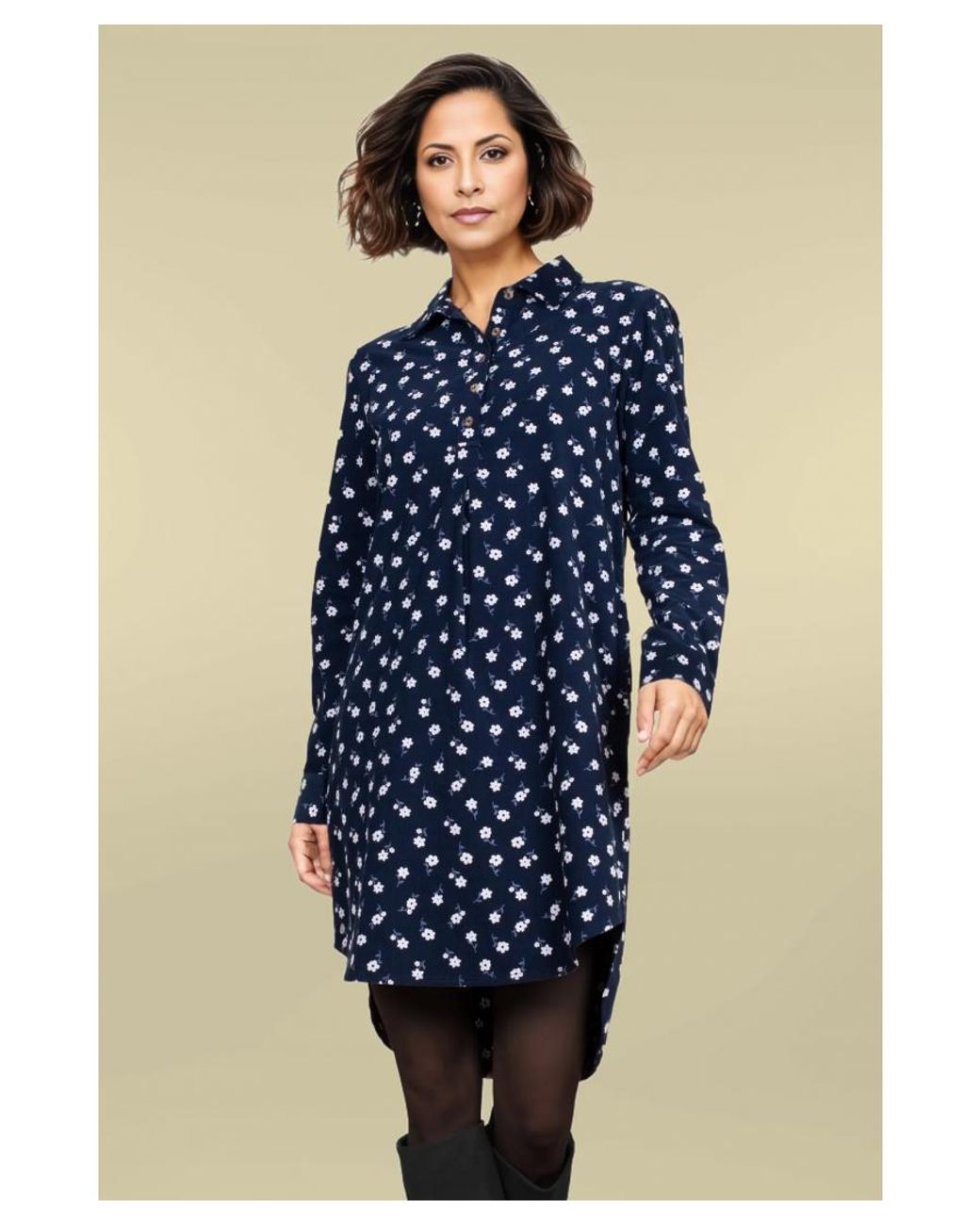 Secret Label Blue Floral Cord Dress