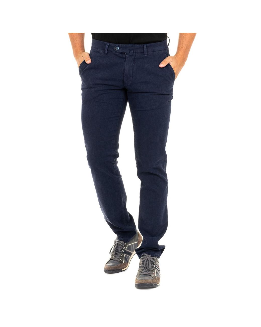 La Martina Blue Long Trousers With Straight Cut Hems Kmta01 for men