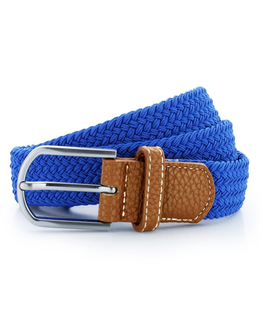 Asquith & Fox Blue Woven Braid Stretch Belt (Royal) for men