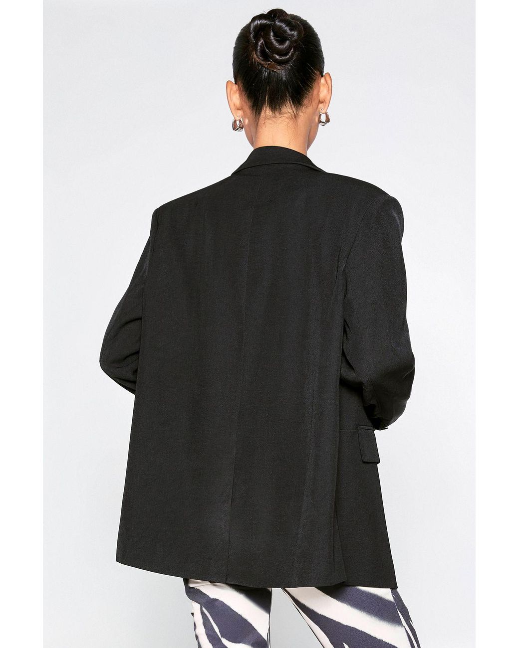 Boohoo Black Single Breasted Oversized Blazer