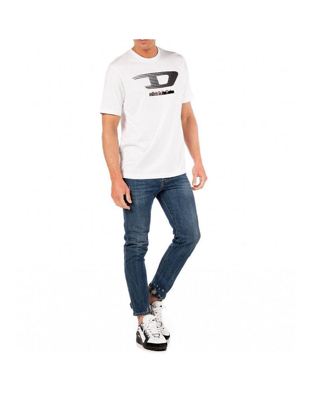 DIESEL Blue T Just Y4 T Shirt Crew Neck Short Sleeve Casual Cotton Tee for men