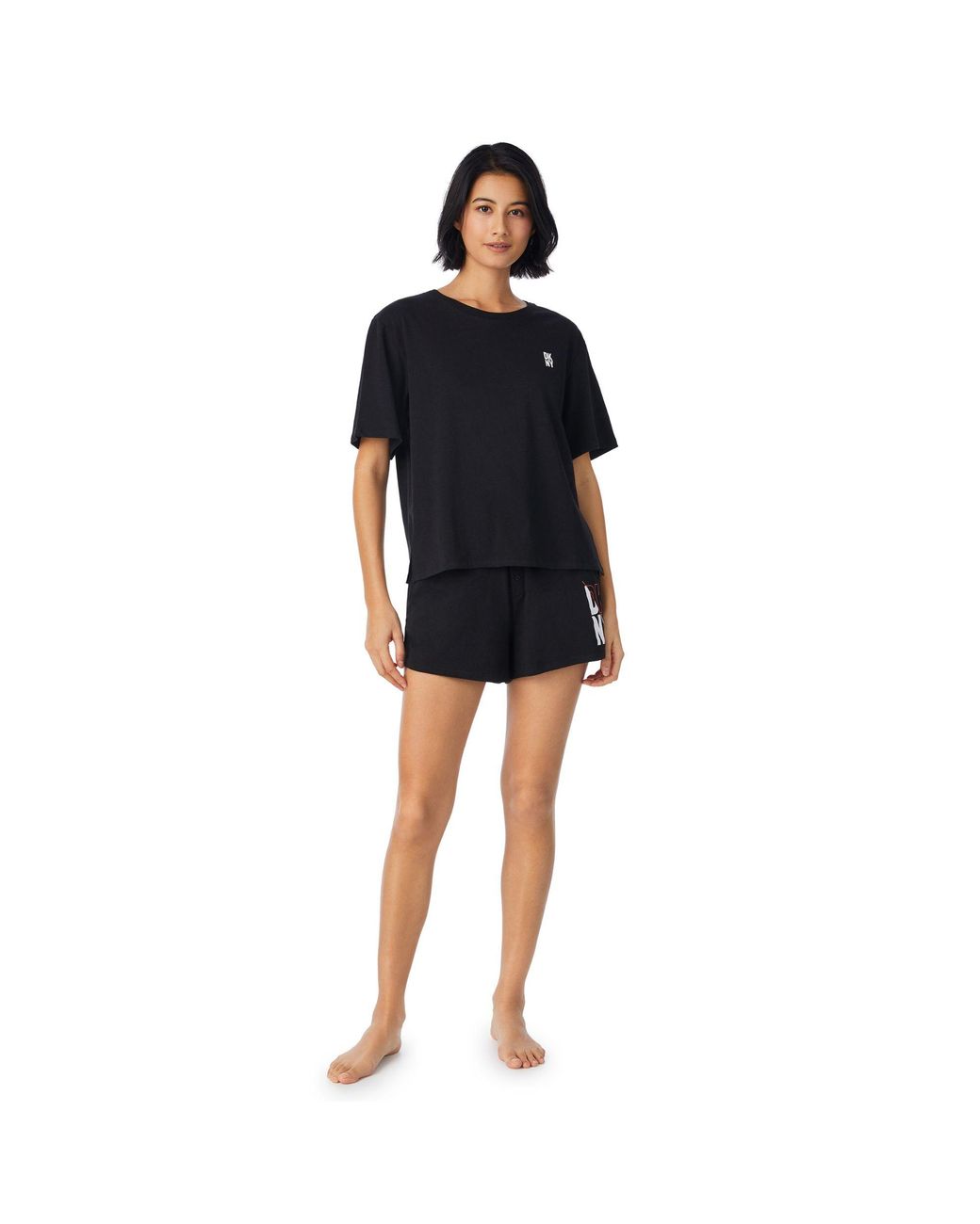 DKNY Black Cotton Logo Boxer Sleep Set