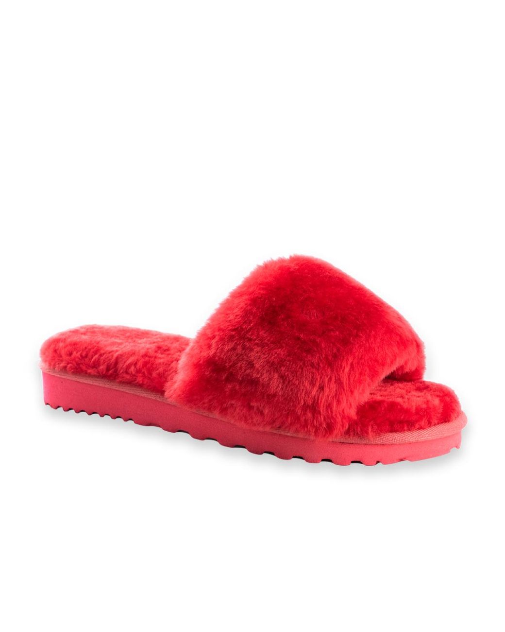 Aus Wooli Red Australia Sheepskin Fluff Slide