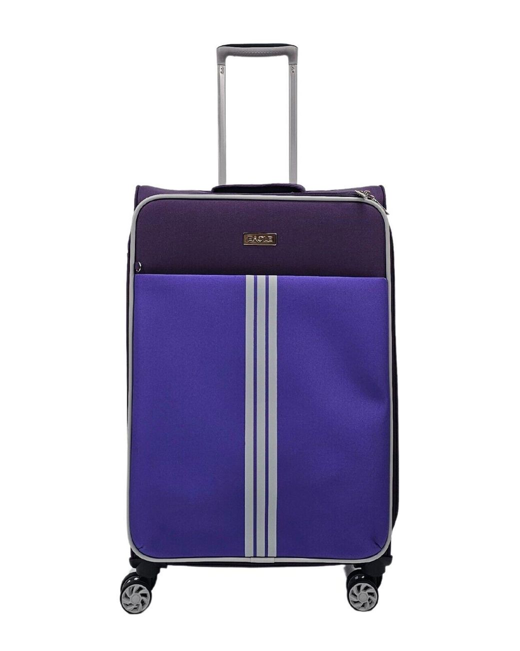 Infinity Leather Purple Lightweight Cabin Suitcases 4 Wheel Luggage Travel Bag