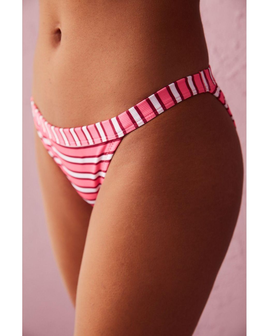 Penti Red Low-Waist Striped Jersey Bikini Bottoms