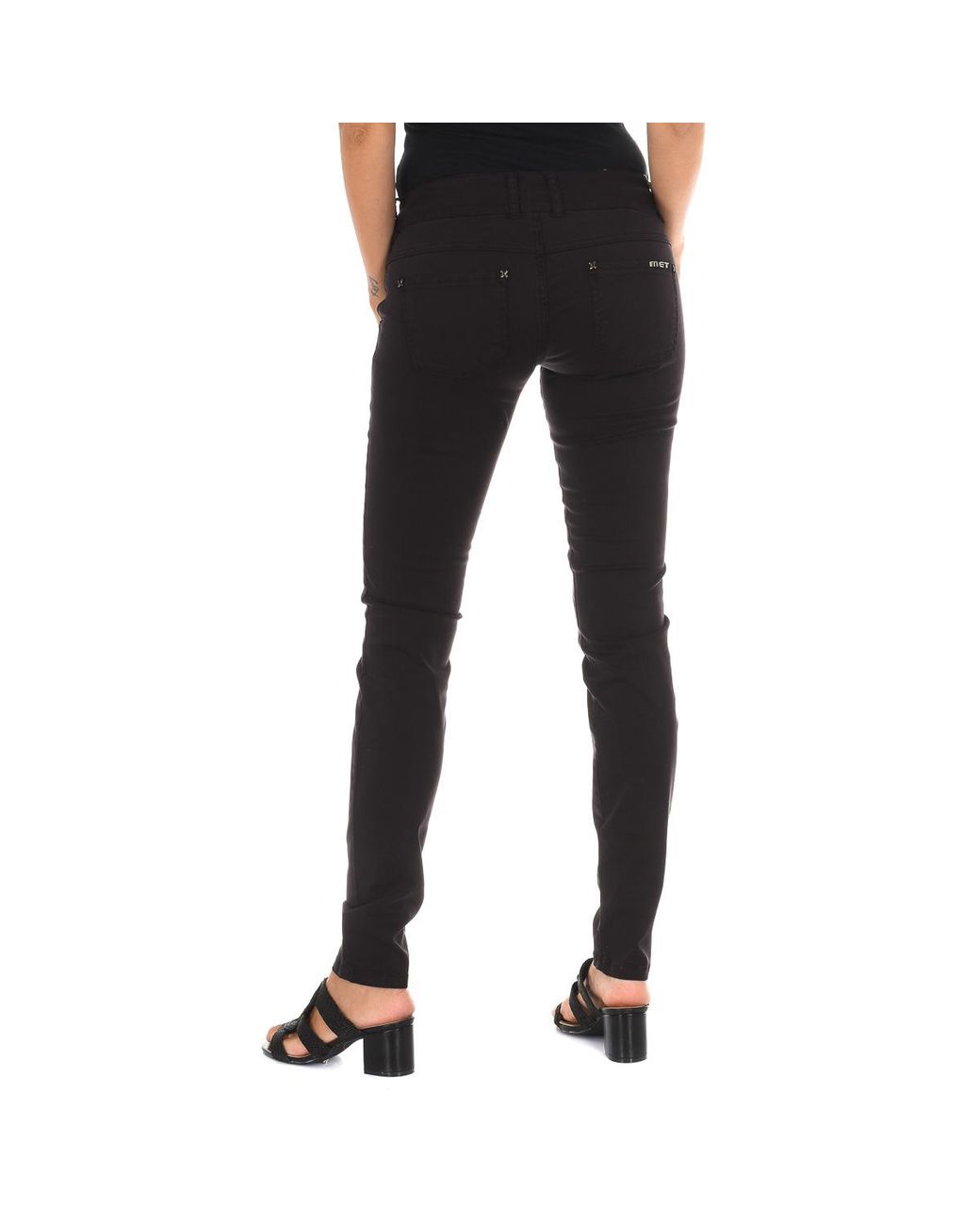 Met Black Long Trousers With Narrow Cut Hems 10Dbf0115