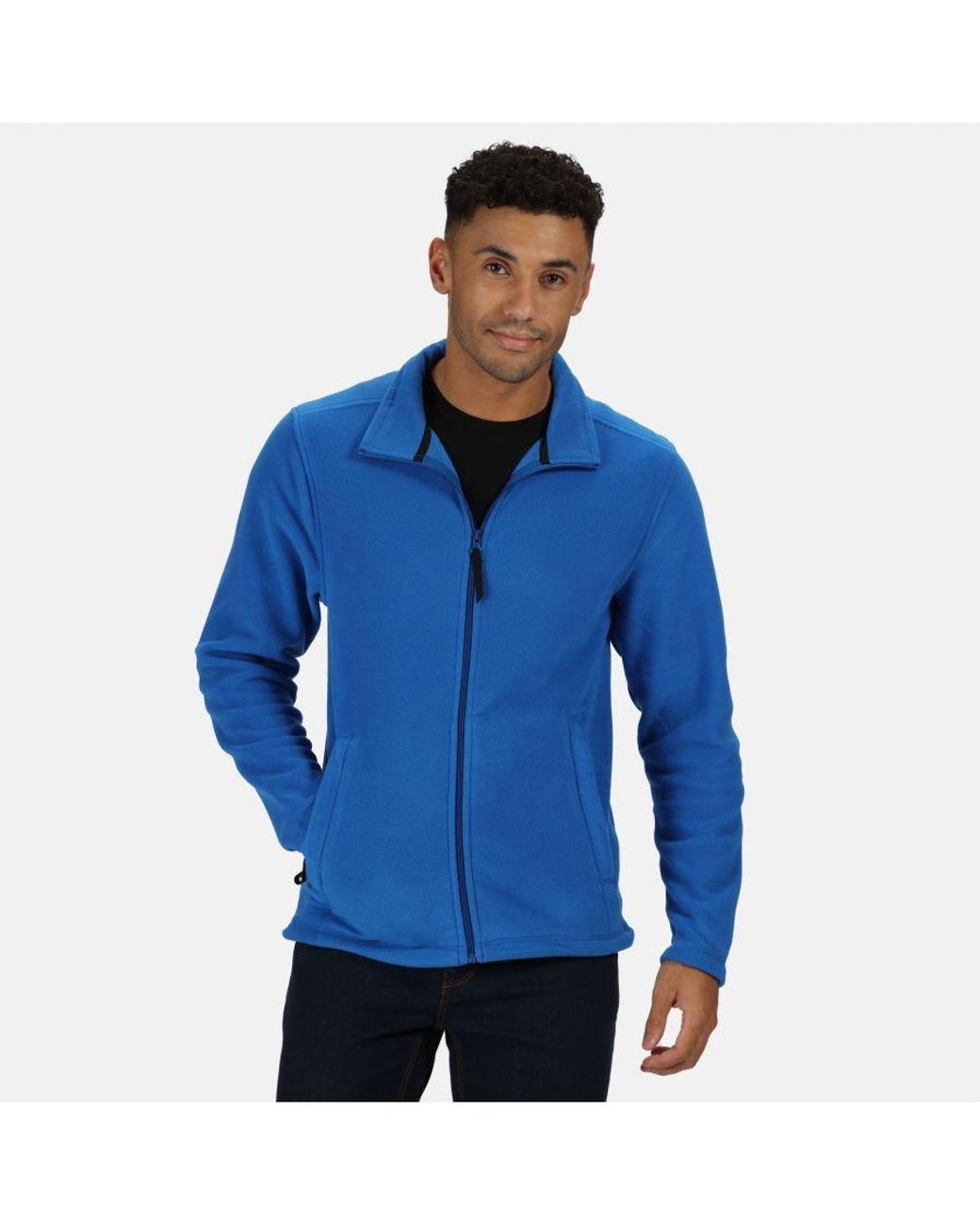 Regatta Blue Plain Micro Fleece Full Zip Jacket (Layer Lite) for men