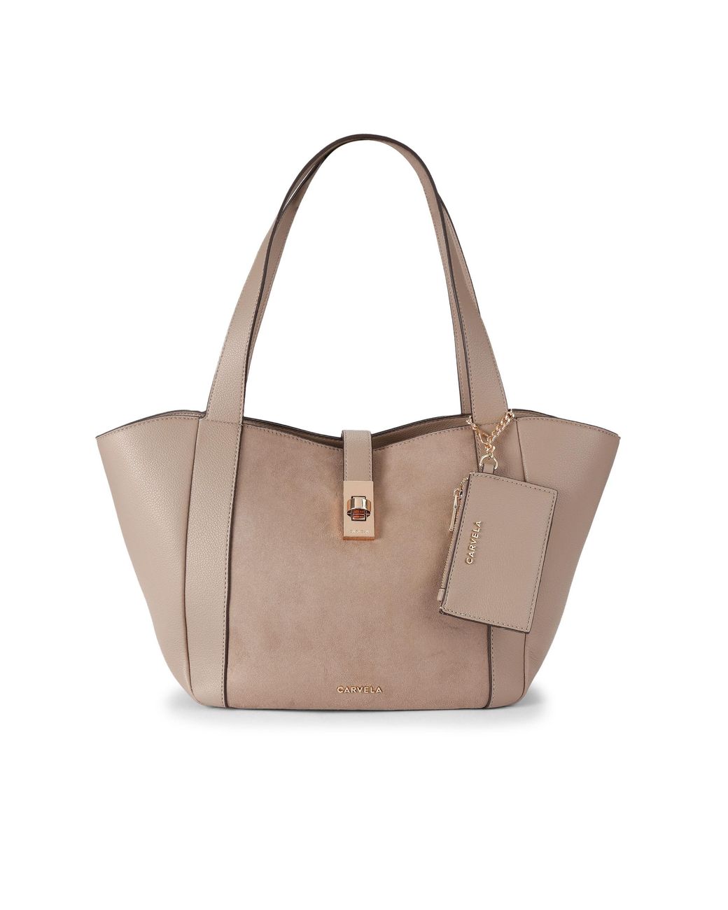 Carvela Kurt Geiger Brown Regina Turnlock Tote Bag