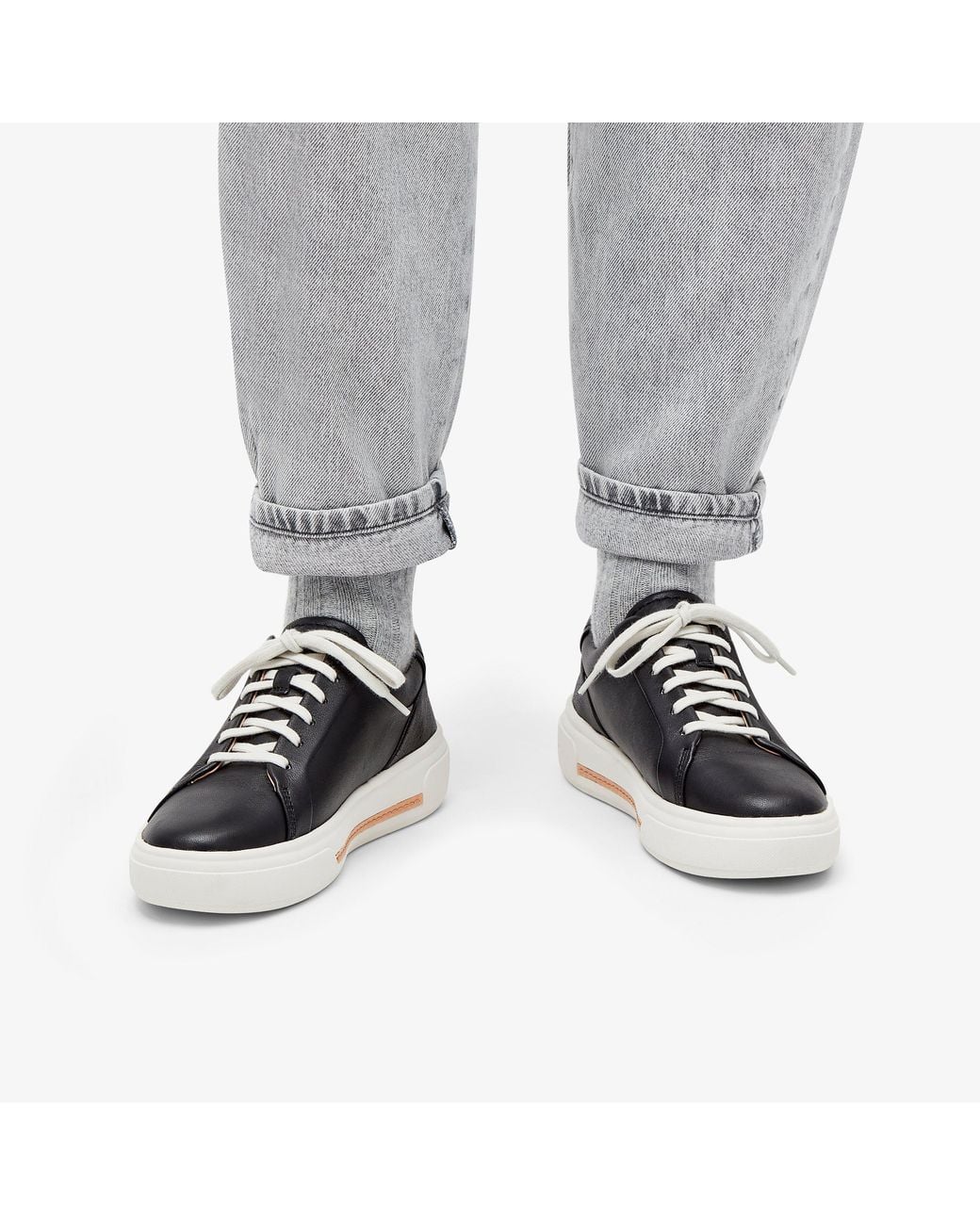 Clarks Blue Hollyhock Walk Leather Trainers