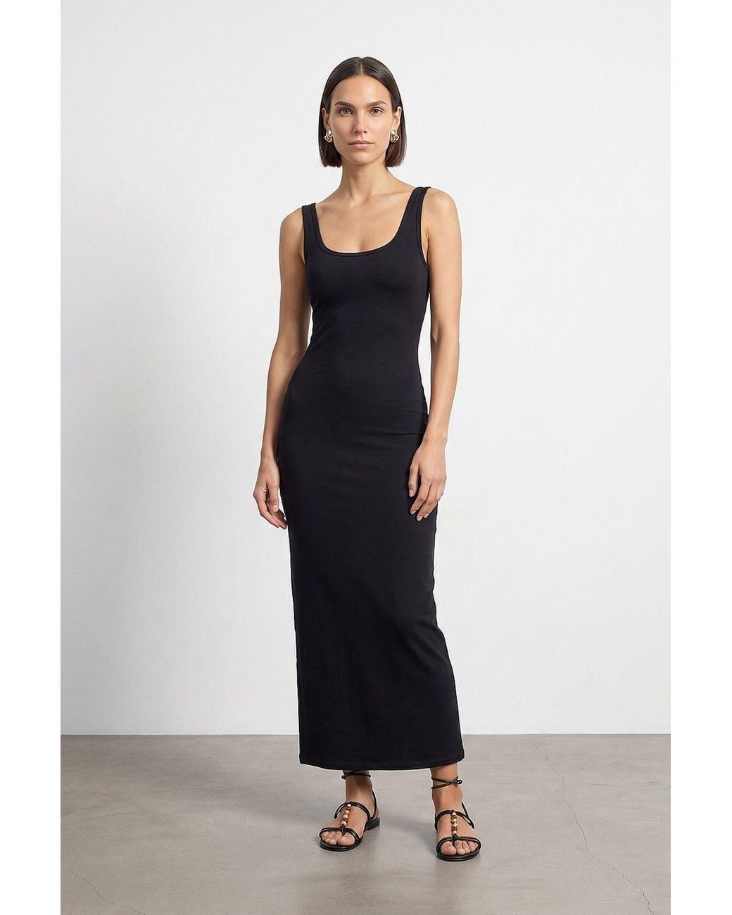 Dilvin White Sleeveless Bodycon Midi Dress