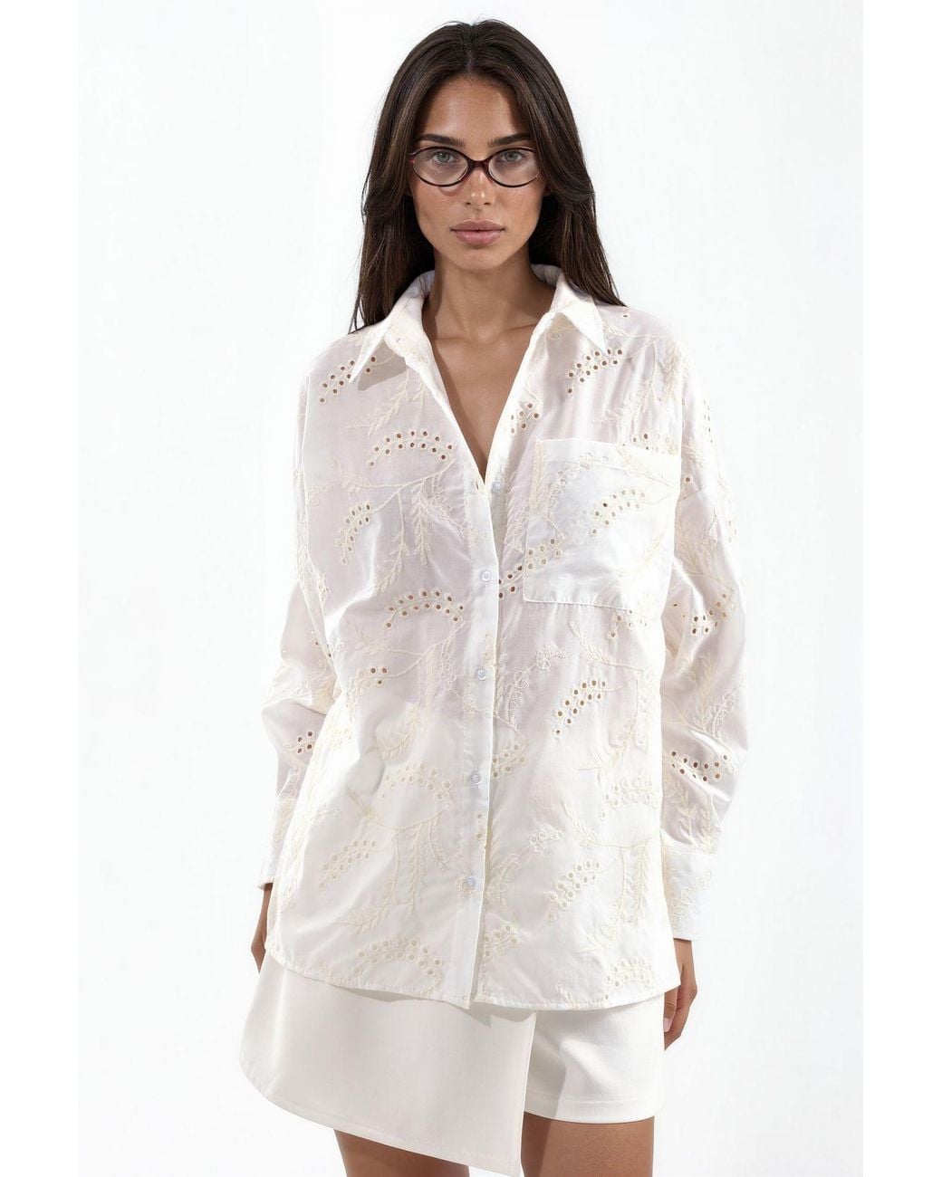 Msn-Collection White Cotton Viscose T-Shirt