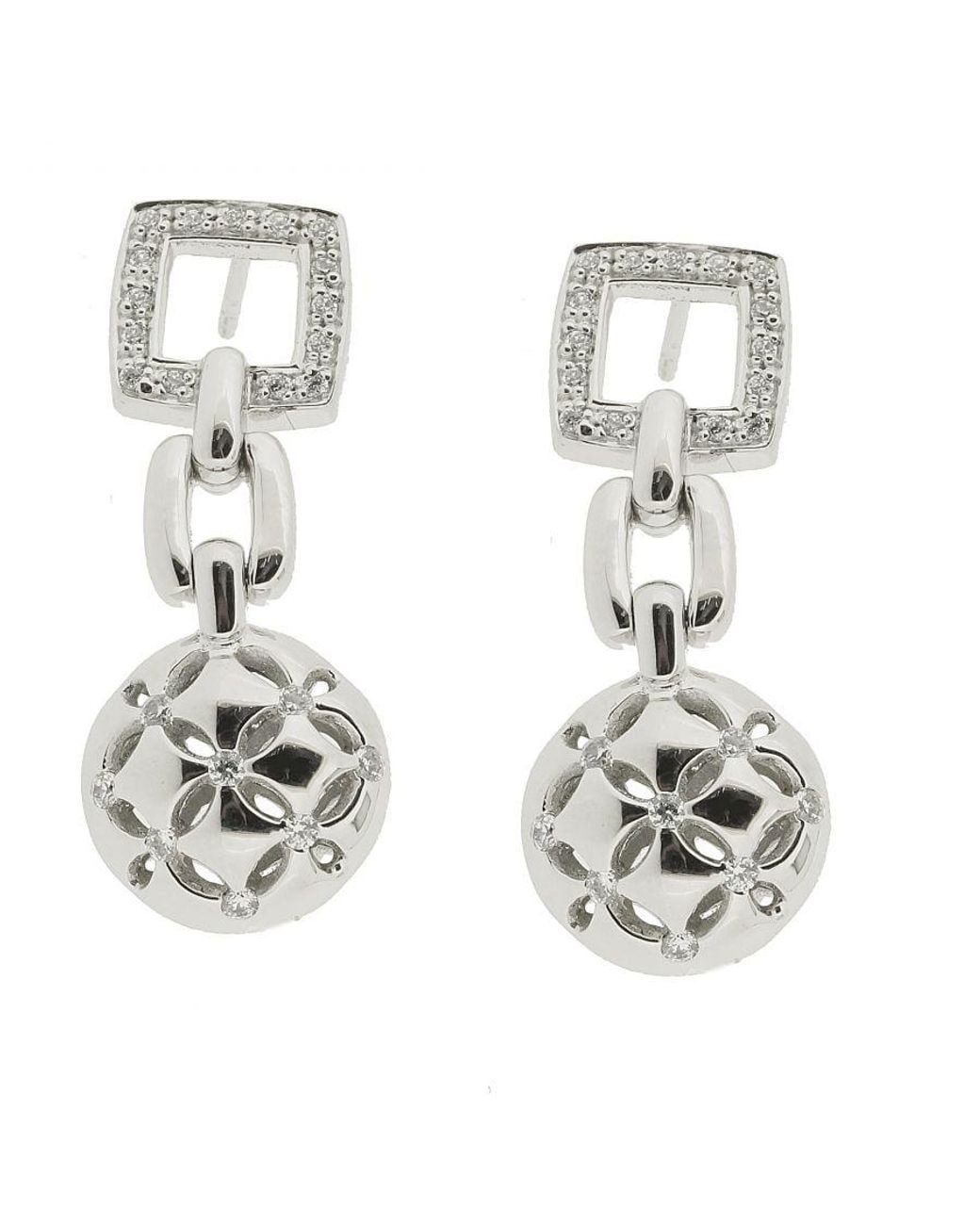 Orphelia Metallic 925 Sterling Drop Earrings