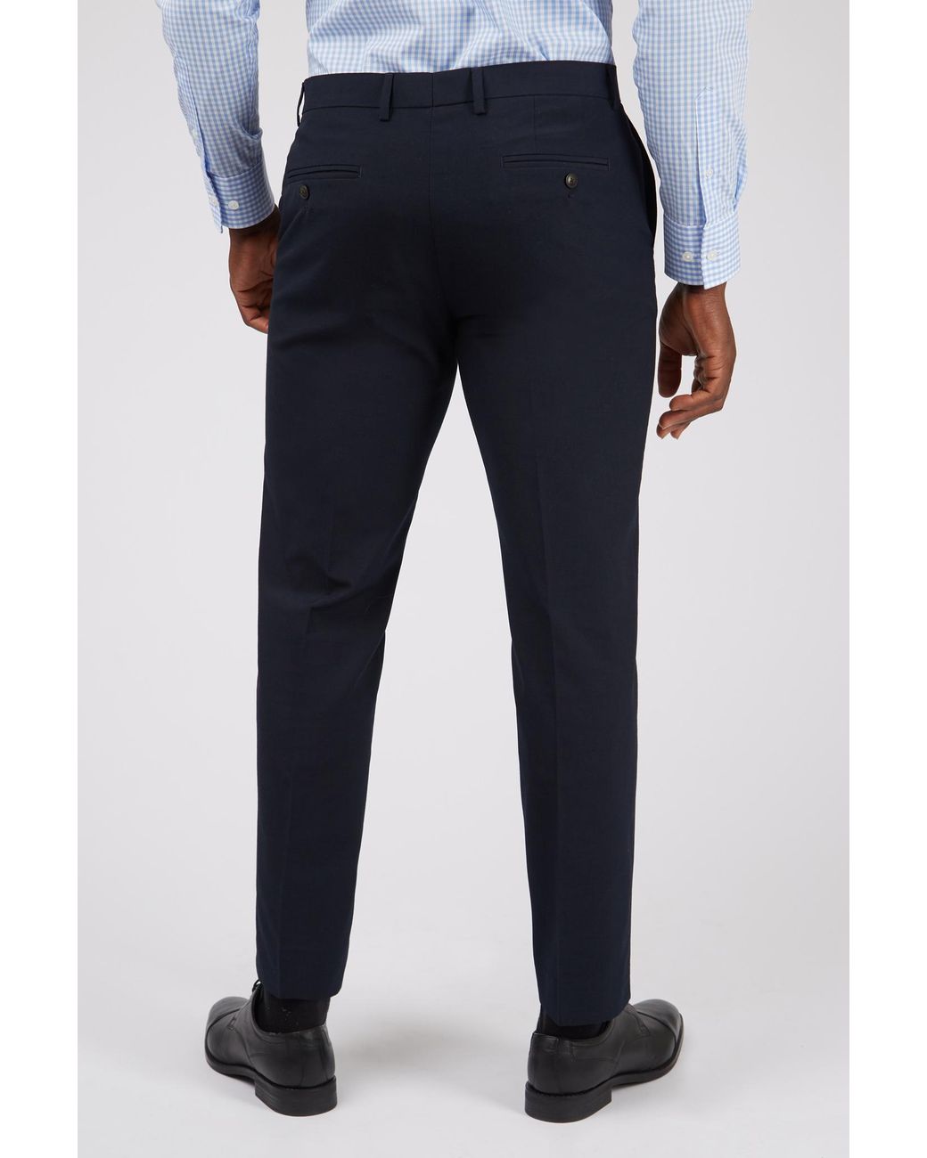 Limehaus Blue Slim Fit Trousers for men