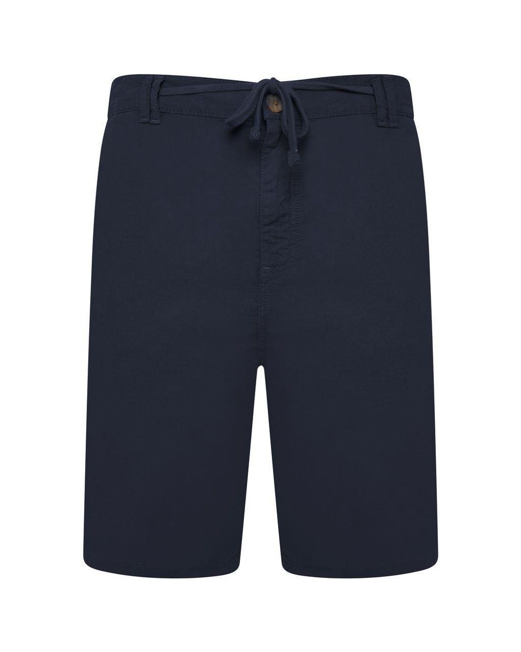 KAM Jeanswear Blue Kam Cotton Linen Shorts Plus Size Big & Tall for men
