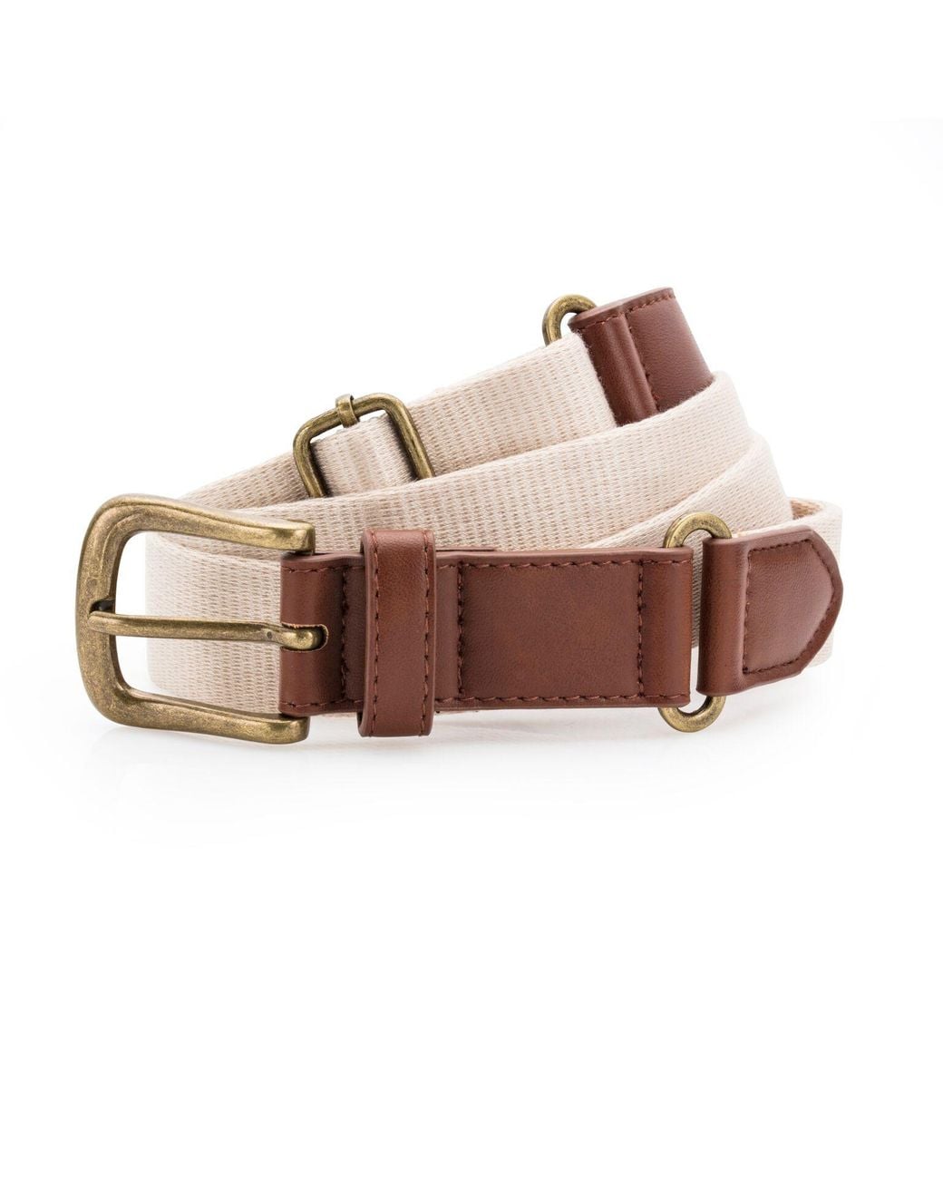 Asquith & Fox Pink Faux Leather And Canvas Belt for men