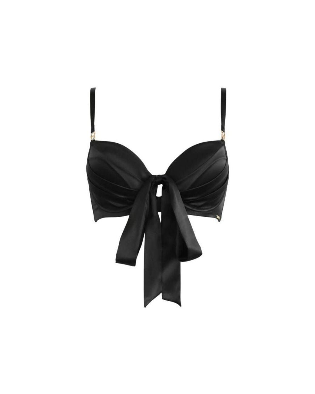 Pour Moi Black India Satin Longline Bra