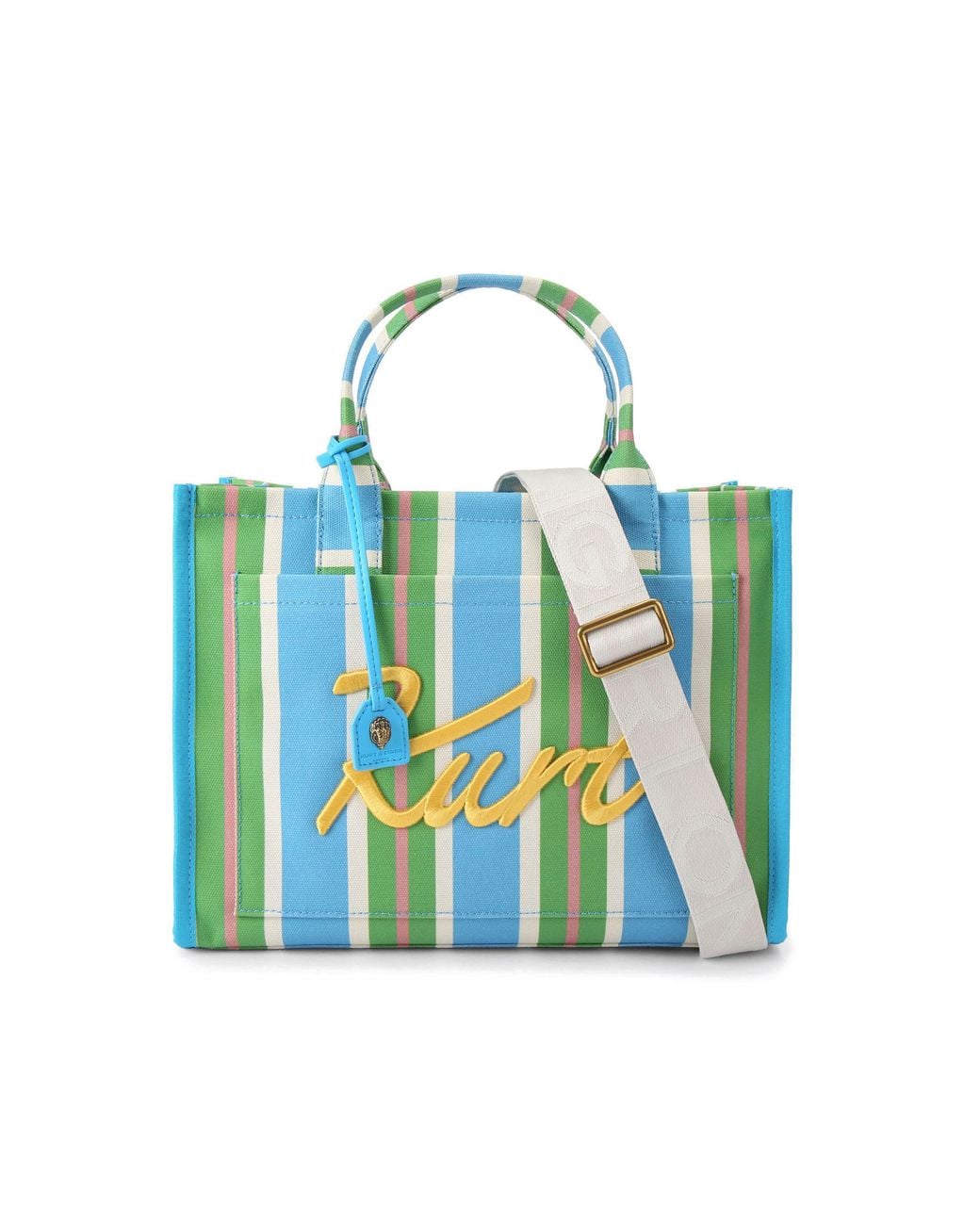 Kurt Geiger Blue Canvas Kc Tote Bag