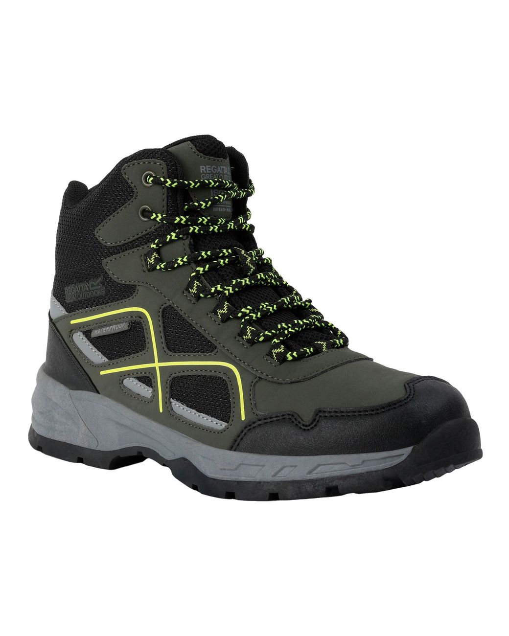 Regatta Black Vendeavour Walking Boots (Dark/Lime Punch) for men