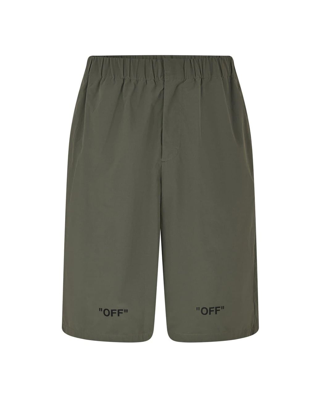 Off-White c/o Virgil Abloh Green Off Lettering Casual Shorts for men