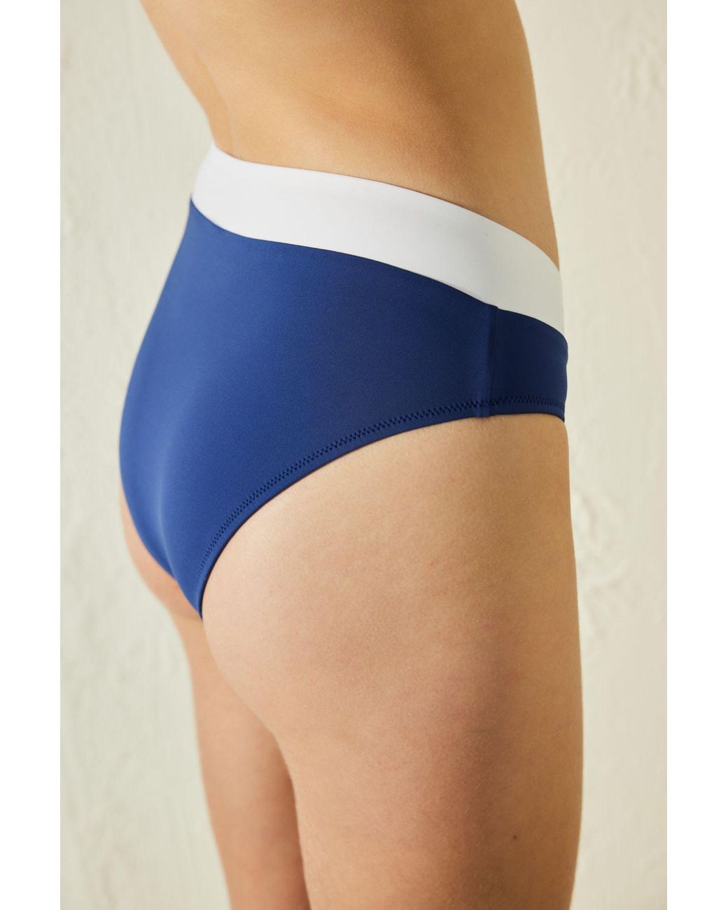 Penti Blue Color Block Hipster Bikini Bottoms