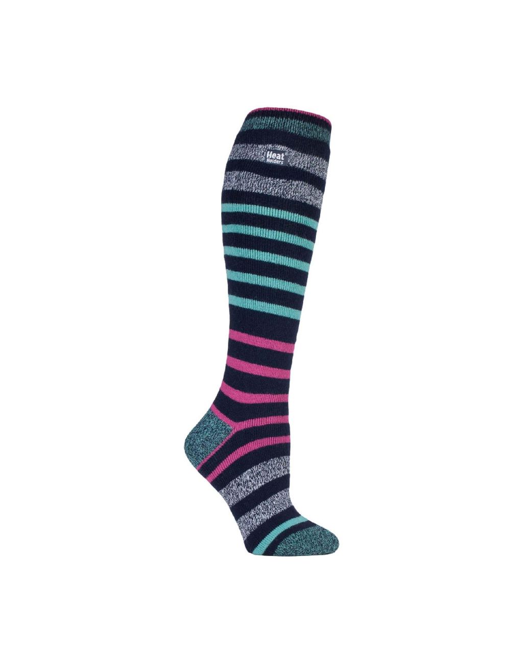 Heat Holders Blue Ladies Thin Extra Long Lightweight Knee High Thermal Socks
