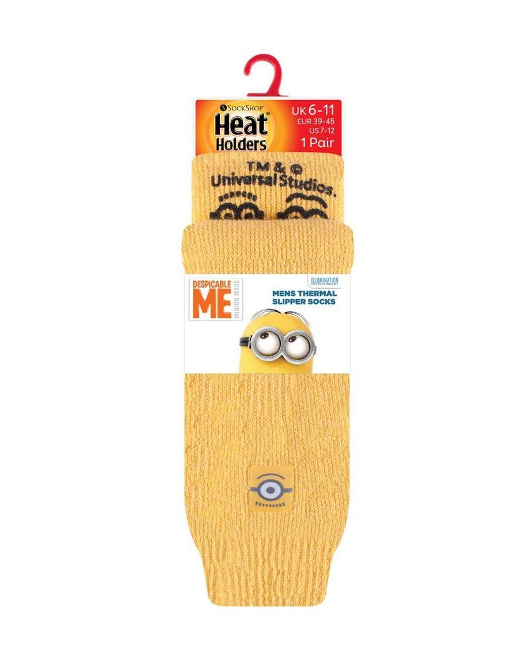 Heat Holders Yellow Film & Tv Themed Thermal Slipper Socks for men