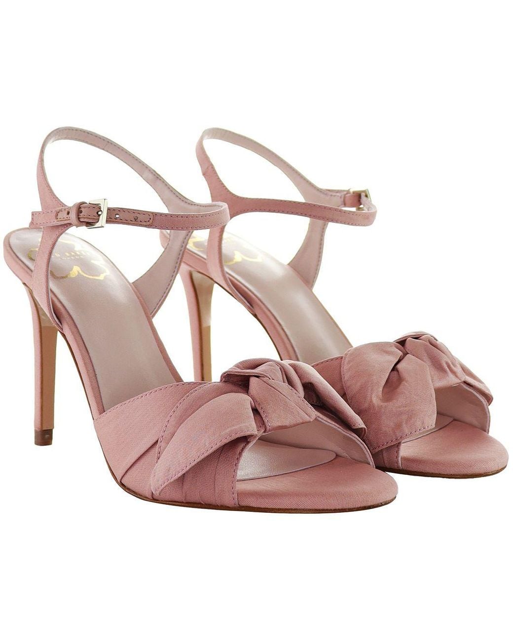 Ted Baker Pink Heevia Moire Satin Bow Sandals