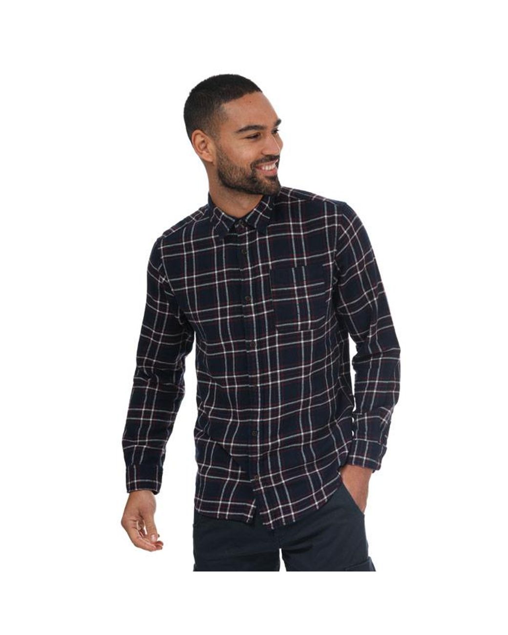 Jack & Jones Blue Plain Pre Check Shirt for men