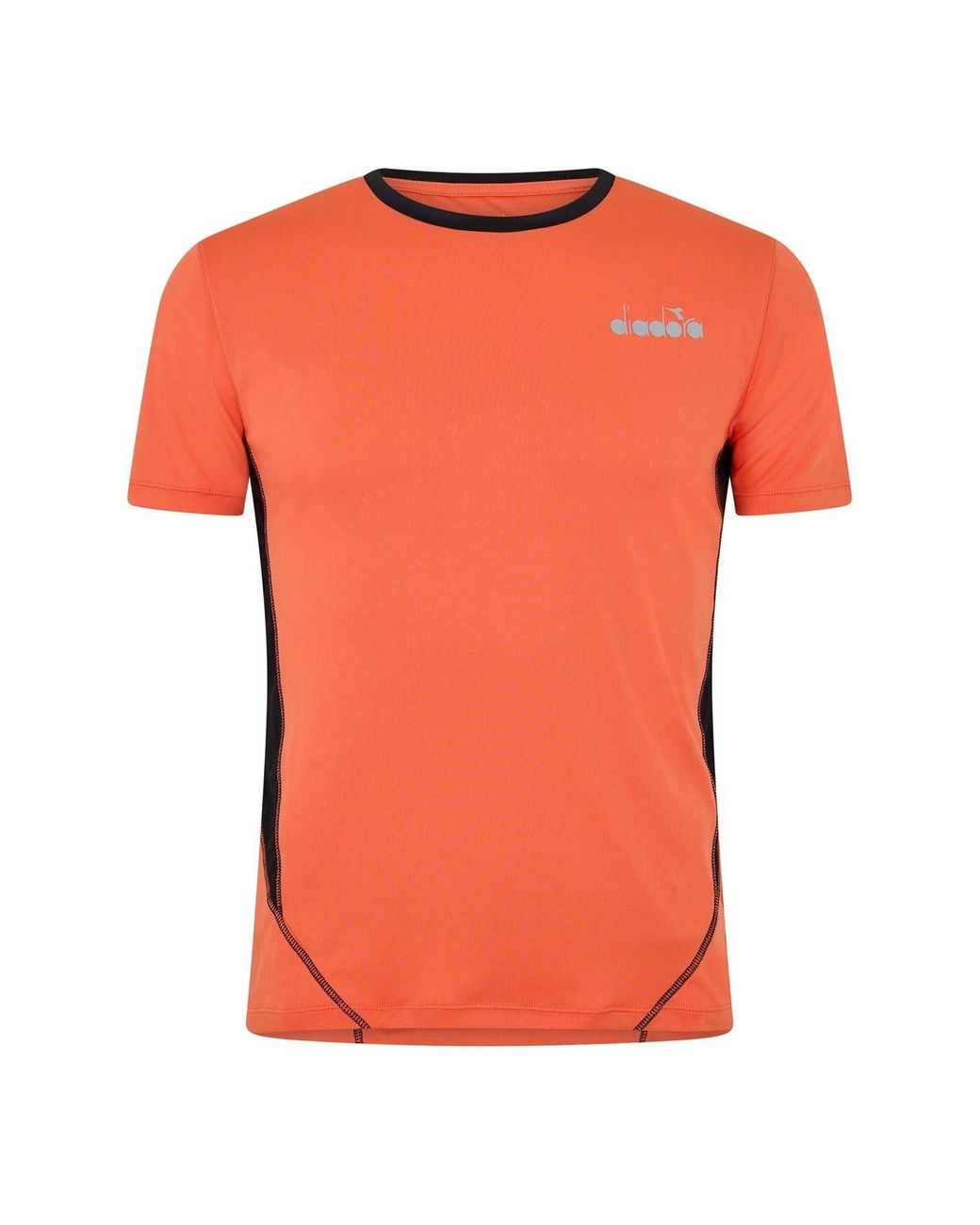 Diadora Orange Run Crew Neck Short Sleeve Athletic T-Shirt for men