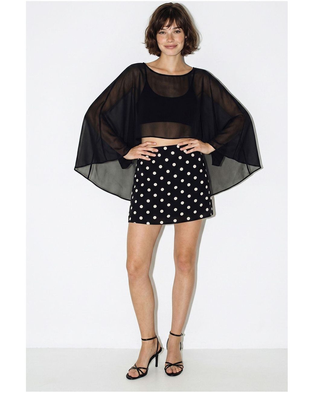 Bianco Lucci Black Elastane Blouse
