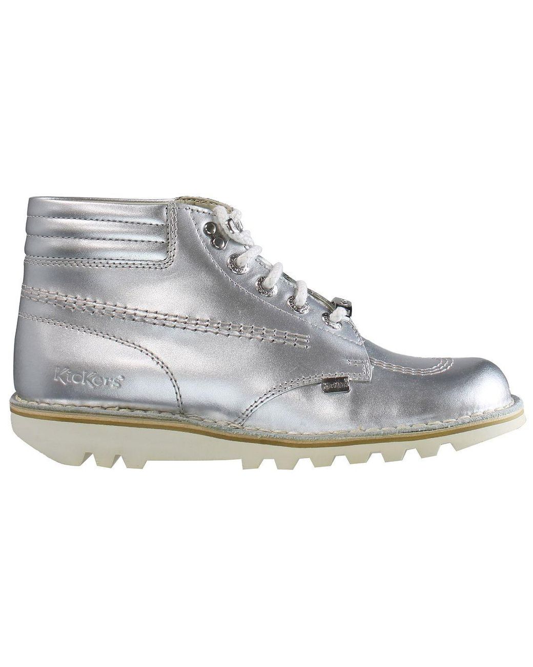 Kickers Gray Throwback Ankle Boots Leather