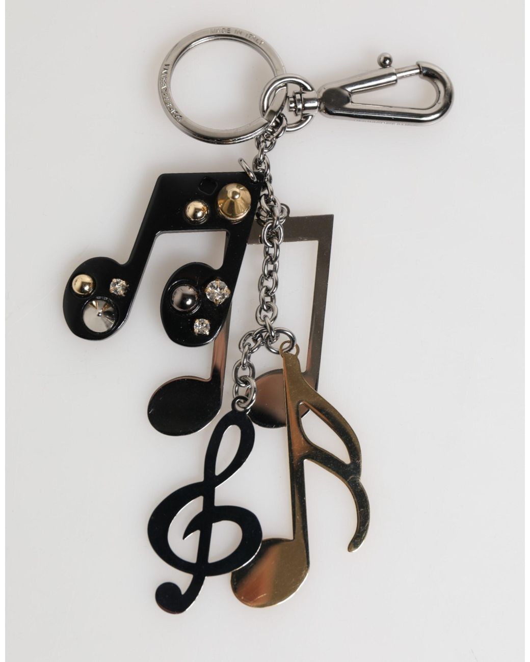 Dolce & Gabbana Black Music Notes Keychain for men