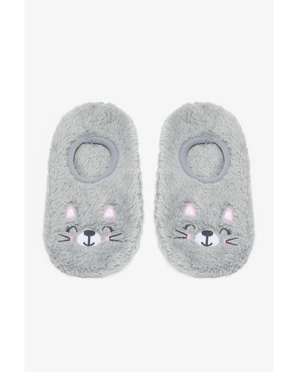 Penti Gray Embroidered Slipper Socks