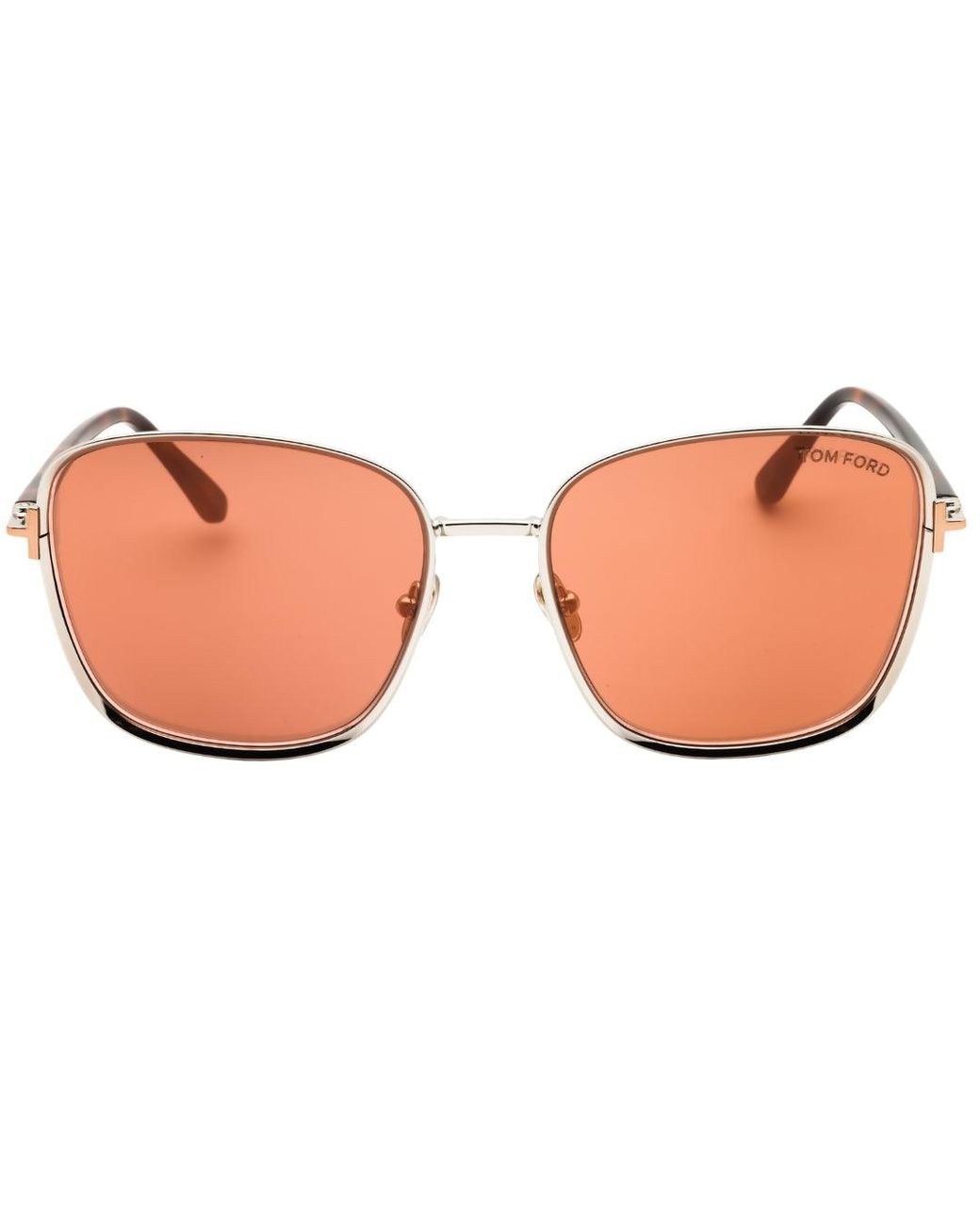 Tom Ford Brown Shiny Dark Ruthenium Frame Mirror Lensed Sunglasses