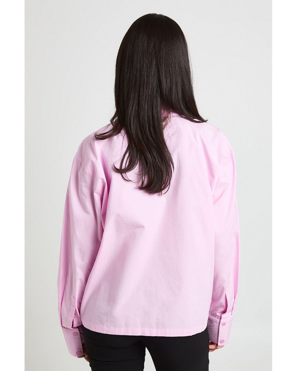 Boohoo Pink Cotton Funnel Neck Utility Shirt