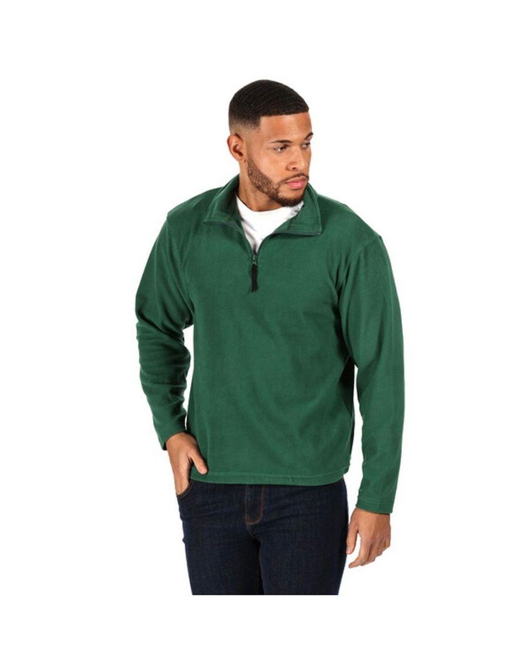 Regatta Green Micro Zip Neck Fleece Top for men