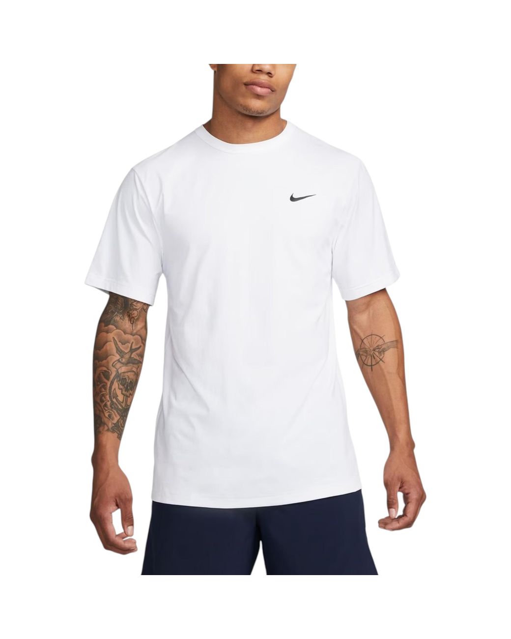 Nike White T-Shirt Dri Fit Dv9839 Athletic Sportswear Cotton Crew Neck Soft Top for men