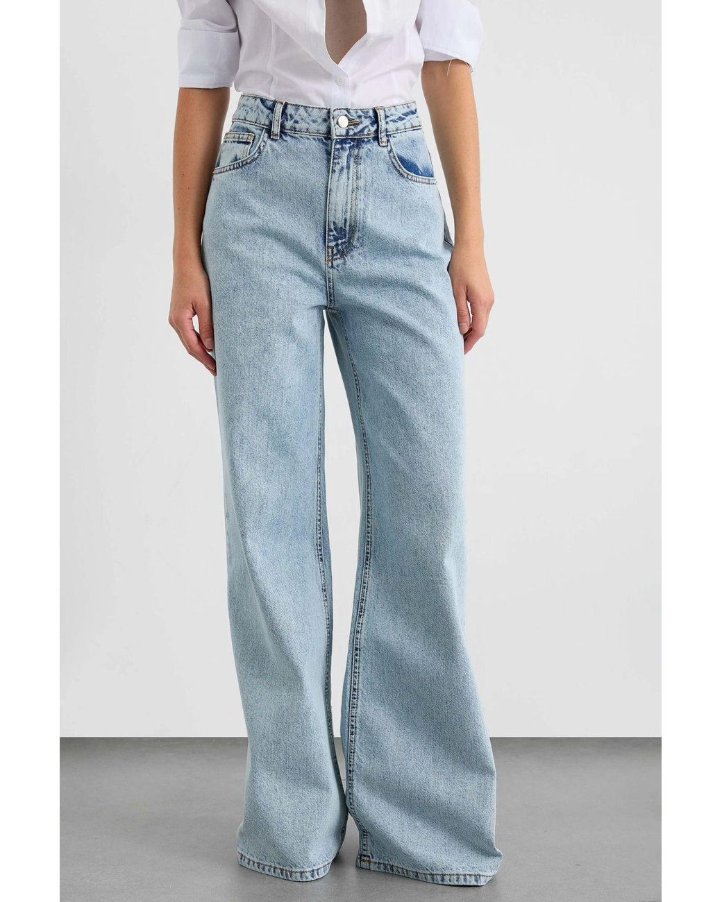 Hiccup Blue High Waist Straight Leg Jeans