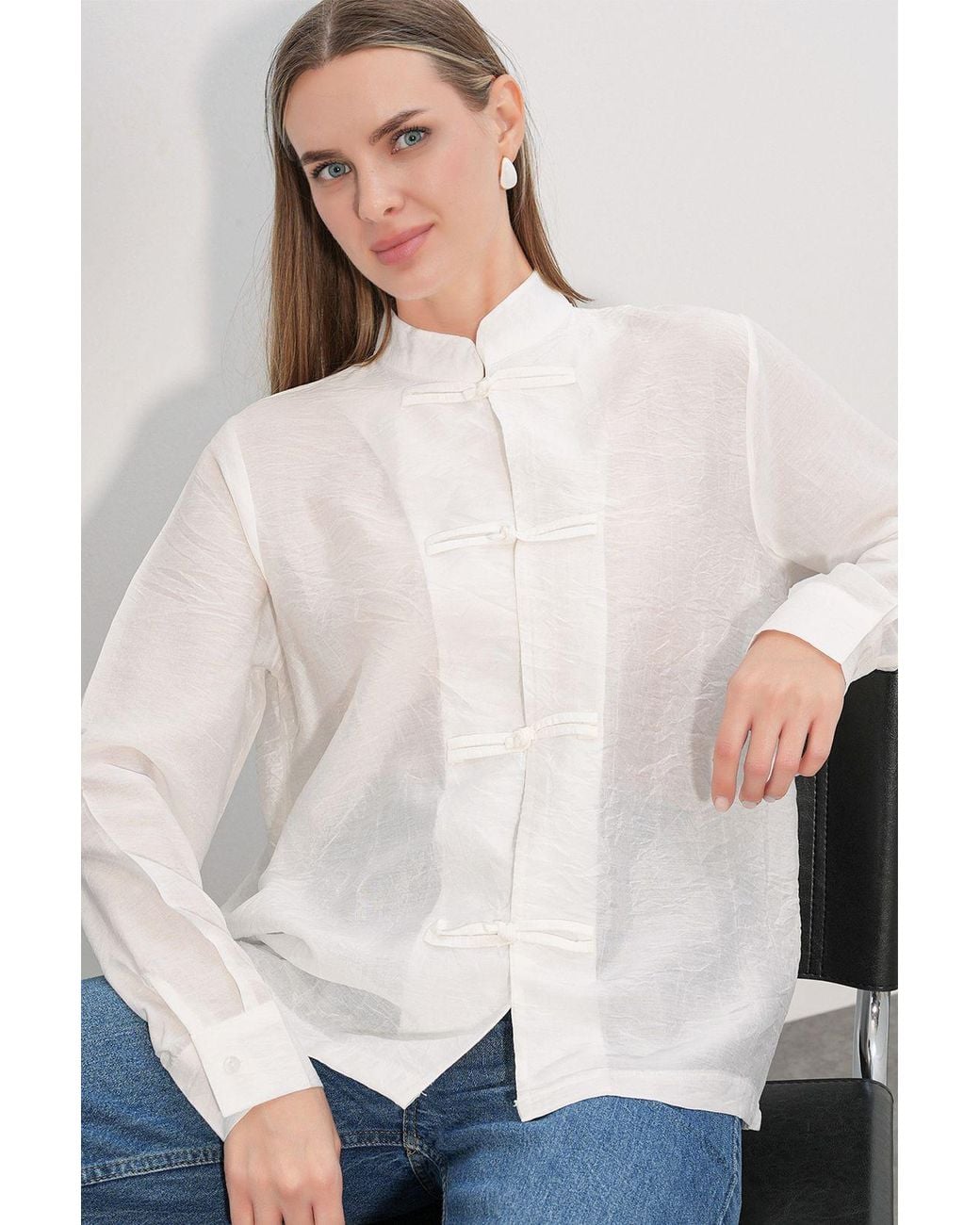 Bigdart White Viscose Nylon Shirt
