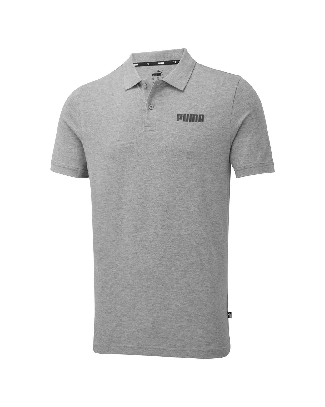 PUMA Gray Essentials Pique Polo Shirt for men