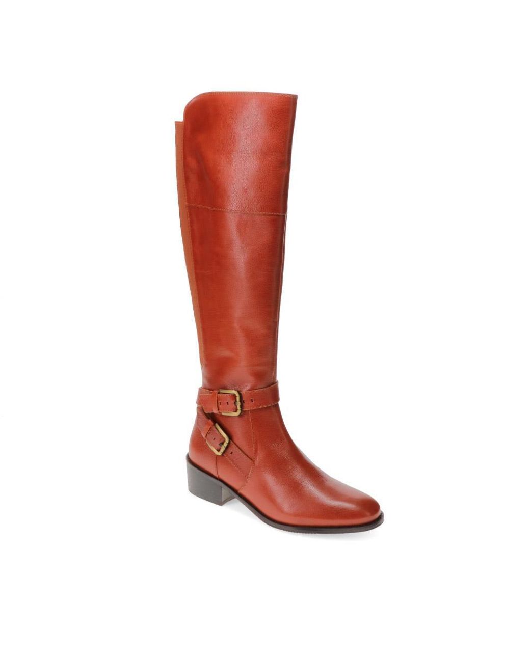 Jones Bootmaker Red Phoebe Small Calf Fit Leather Knee Boots