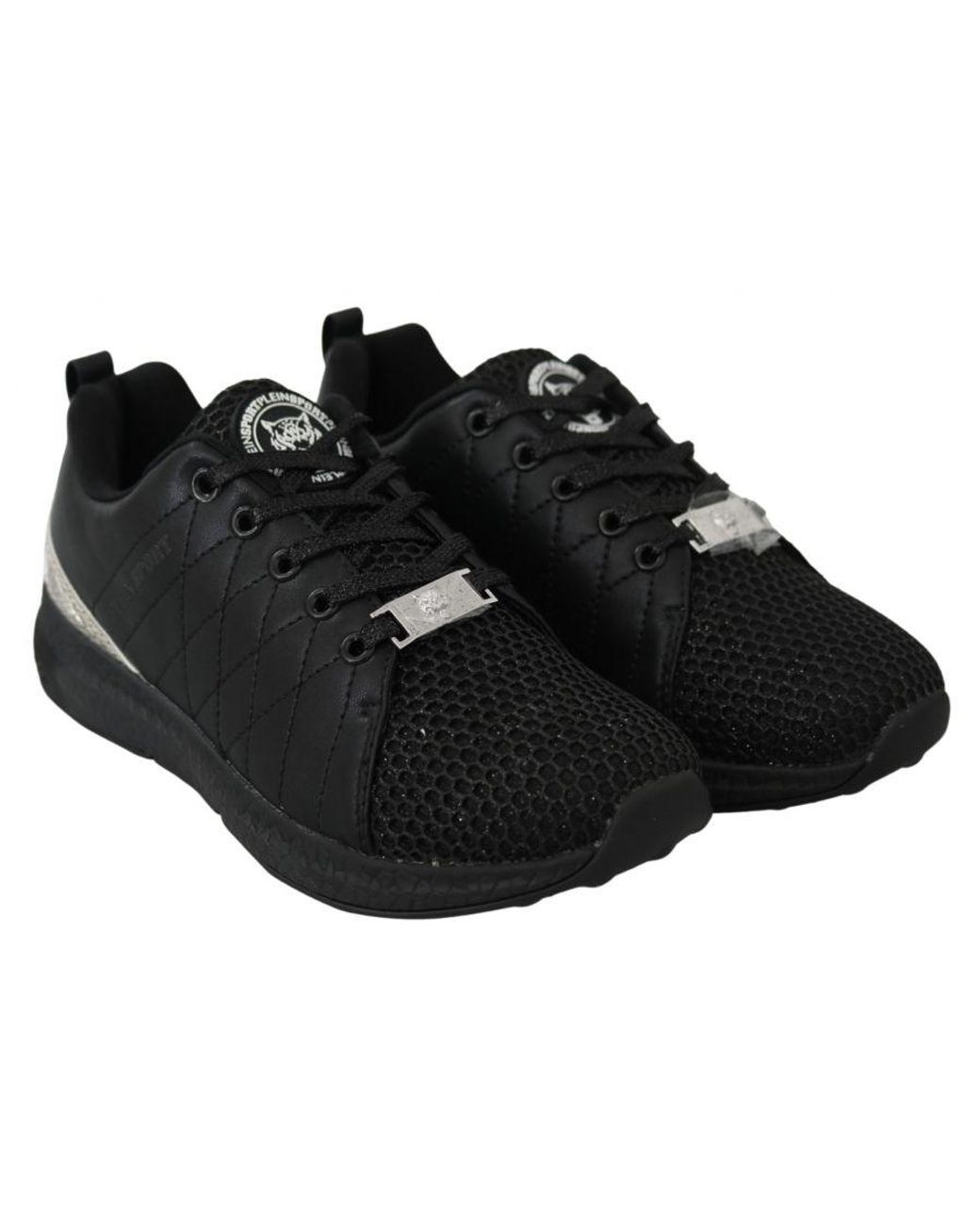 Philipp Plein Black Polyester Runner Gisella Sneakers Shoes