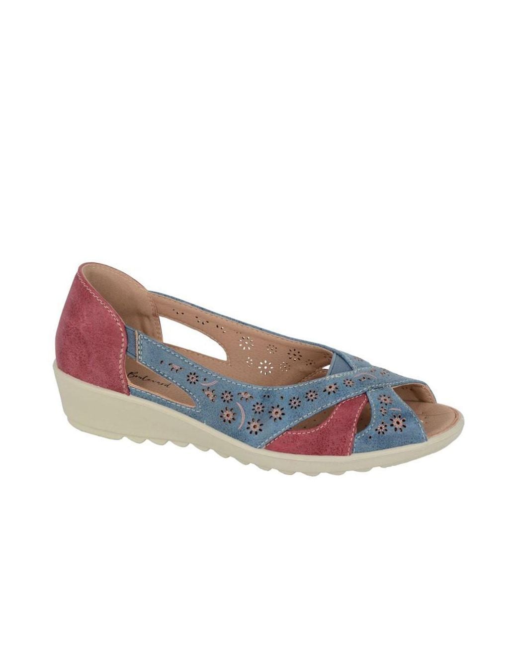 Boulevard Blue Oriana Peep Toe Sandals (Wide Fit)