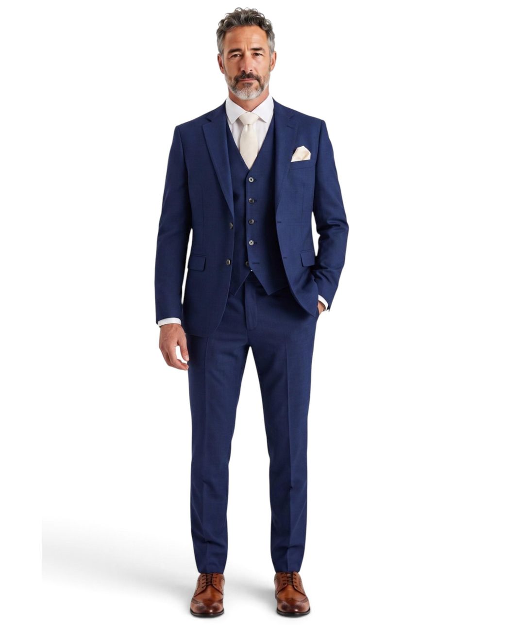 Paul Andrew Blue 3 Piece Tailored Fit Formal Suit for men
