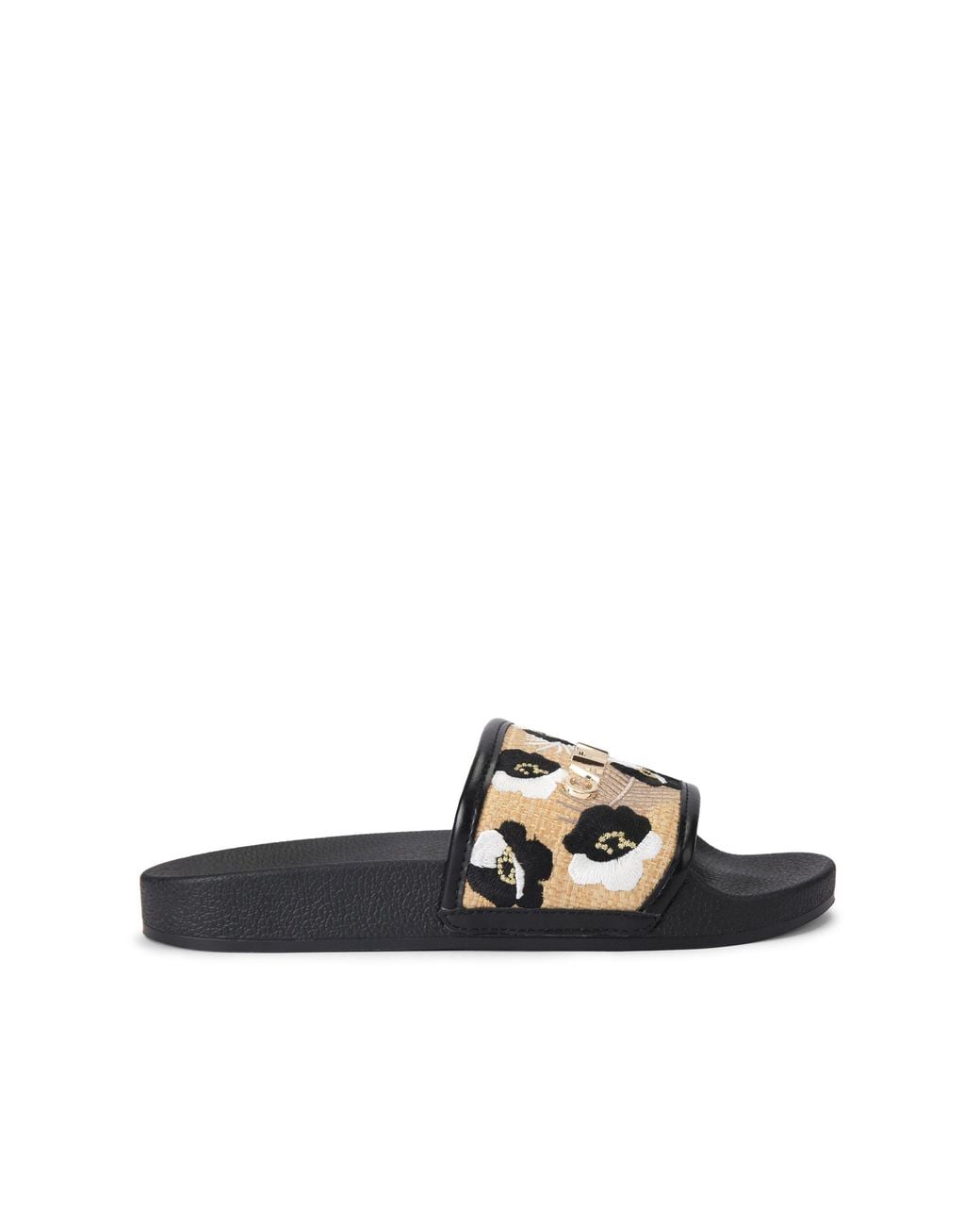 Carvela Kurt Geiger Black Giorgia Flower Slider Sandals