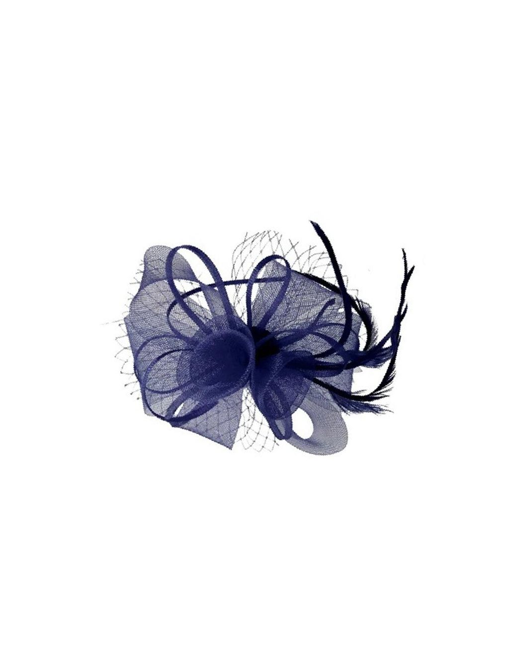 SVNX Blue Double Flower Feather Fascinator